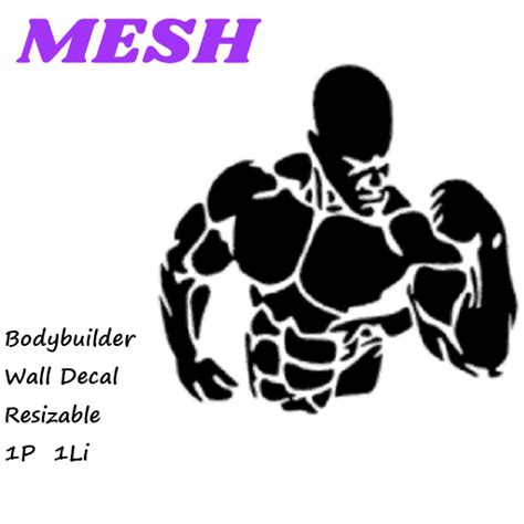 Second Life Marketplace Bodybuilder Wall Decal