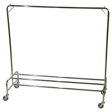 Stainless Steel Garment Rail Trolley Uniform Storage