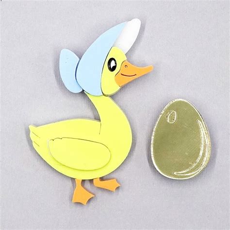 Hilda The Magical Goose And Golden Egg Brooch Set By Tantalising Treasures