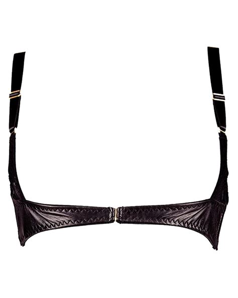 Something Wicked Montana Leather Open Cup Harness Bra In Black Lyst