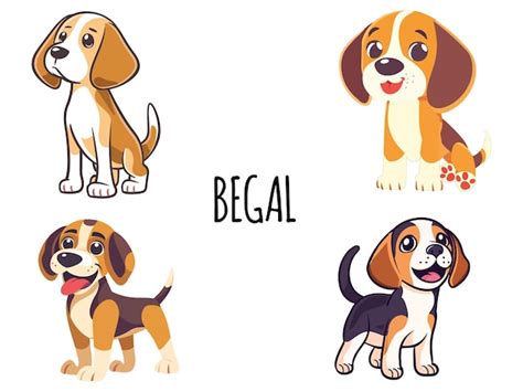 Premium Vector Beagle Clipart Beagle Vector Illustration Flat Design