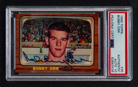 Lot Detail Topps Hockey Hofer Bobby Orr Signed Rookie