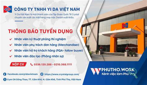 Công Ty Tnhh Yi Da Việt Nam Thông Báo Tuyển Phụ Trách đơn Hàng Kỹ