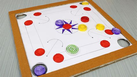 How To Make Carrom Board Out Of Paper Mini Carrom Youtube