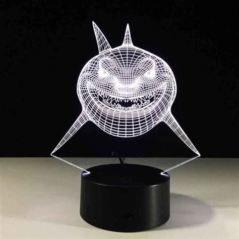 Veilleuse Requin D Lampes Led Couleurs Interrupteur Tactile