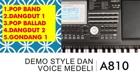 Demo Style Dan Voice Medeli A810 YouTube