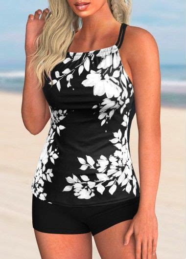 Leaf Print Spaghetti Strap Tankini Set Modlily Usd