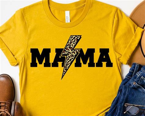 Mama Retro Svg Leopard Print Svg Lightening Bolt Svg Etsy Shirt