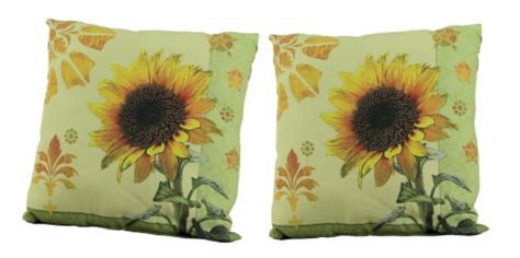 Climaweave Accent Throw Pillows Sunflower Garden Indoor Outdoor Cushion