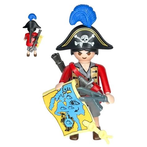 FIGURINE PLAYMOBIL CAPITAINE Pirate Avec Carte Et Boussole EUR 3 99