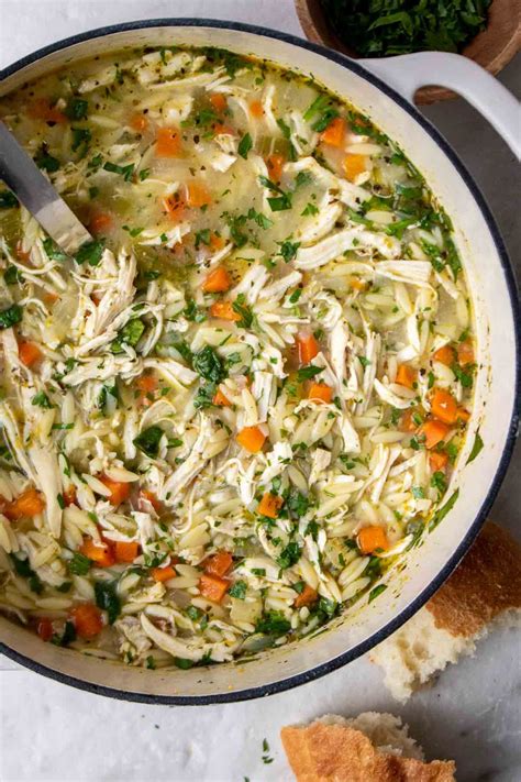 Soupe Orzo Au Poulet Et Au Citron Sant