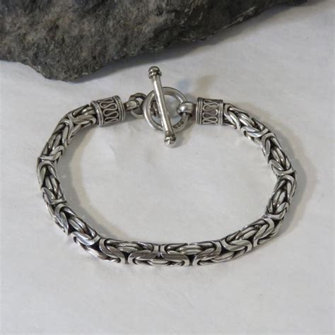 Sterling Silver Bali Byzantine Chain Bracelet Marked Ba 925 Etsy Vintage Sterling Silver