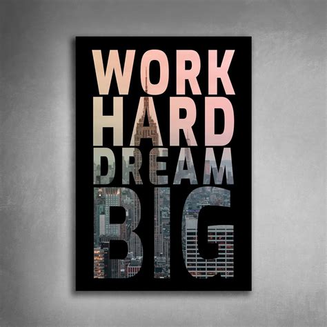 Work HARD Dream BIG Canvasgoals