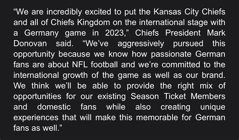 Matt Derrick On Twitter Chiefs Announce They Are Going To Germany In