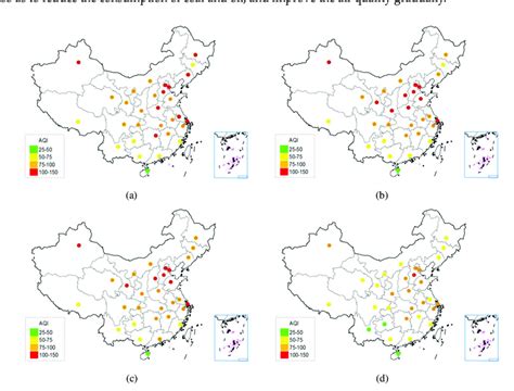 (a) Annual Average AQI Distribution Map of China in 2015. (b) Annual ...