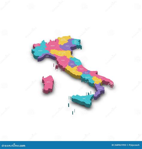 Mapa Pol Tico Italiano Das Divis Es Administrativas Ilustra O Do Vetor