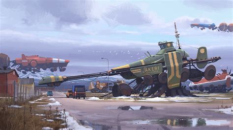 Trucks Illustration Cyberpunk Artwork Science Fiction Winter