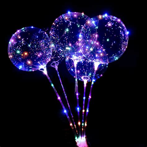 Inch Lights Up Flashing Led Bobo Balloon Balloon Globos Transparent