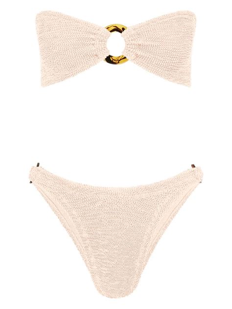 Hunza G Neutral Gloria Crinkle Bikini Browns