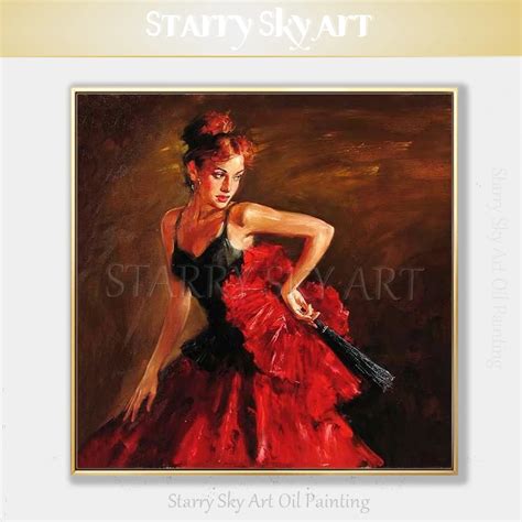 Buy Top Artist Hand Painted High Quality Beautiful Spain Flamenco Dancer Oil