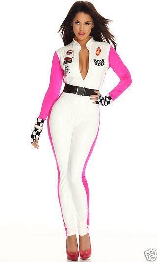 Sexy Forplay Seductive Speed Race Car Driver Jumpsuit Catsuit Costume