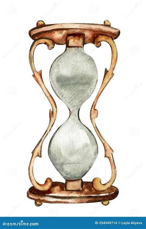 Hand Drawn Vintage Hourglass Trimmed With Gold Stock Vector Illustration Of Timer Ceramic