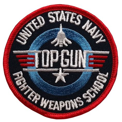 Top Gun US Navy Embroidered Iron On Round Patch Emblem 2