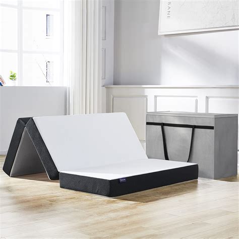 S SECRETLAND Folding Mattress With Carry Case 6 Inch Tri Fold Memory