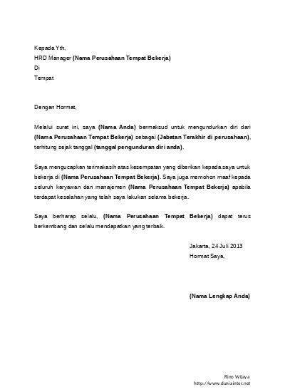 7 Eleven Resign Contoh Surat Berhenti Kerja 7Eleven Cara Mengisi