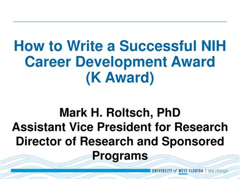 Ppt How To Write A Successful Nih Career Development Award K Award