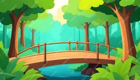 Premium Photo | A cartoon illustration of a bridge with a bridge in the ...