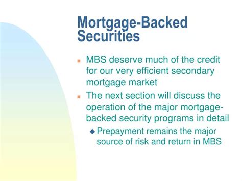 Ppt Mortgage Backed Securities Powerpoint Presentation Free Download