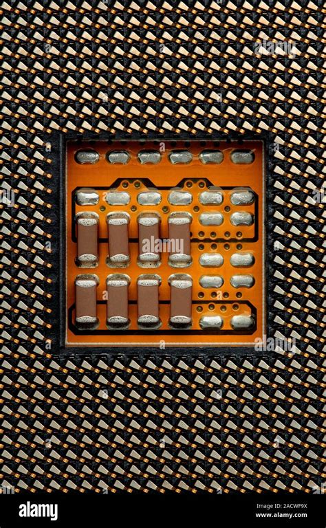 Central Processing Unit Cpu Socket Close Up Of A Microprocessors