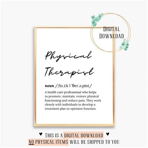 Physical Therapy Card Quotes Poster Dpt Physical Therapist Etsy