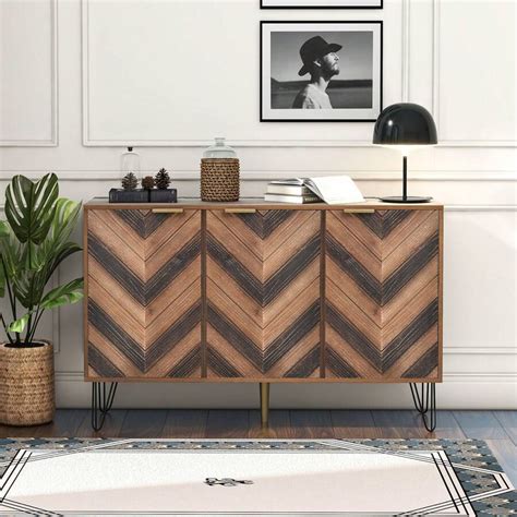 LITZEE Sideboard Exklusives dreitüriges Sideboard mit eleganten