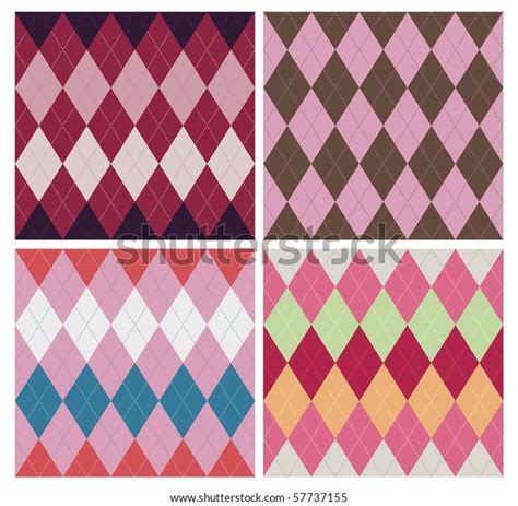 Classic Argyle Pattern Four Color Schemes Stock Vector Royalty Free