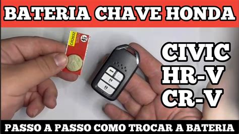 COMO TROCAR A BATERIA DA CHAVE DO HONDA CIVIC CRV HR V ACCORD