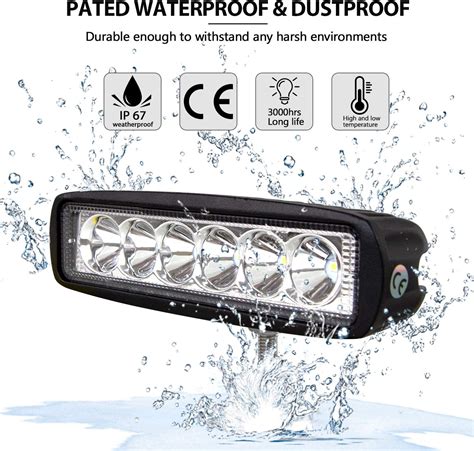 SKYWORLD 2 Unids 6 Pulgadas 18W LED Barra De Luz De Trabajo Spot Beam