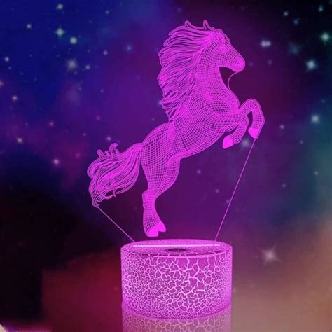 3D Cheval Lampe Illusion Optique Led Veilleuse Optiques Illusions Lampe