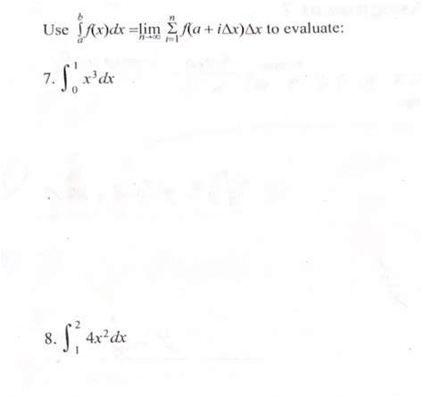 Solved Use Abf X Dx Limni Nf A I X X To Evaluate Chegg