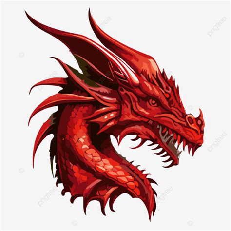 Red Dragon Vector Sticker Clipart Red Dragon Head On A White