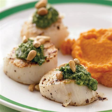 Scallops With Mint Pesto Recipe Martha Stewart