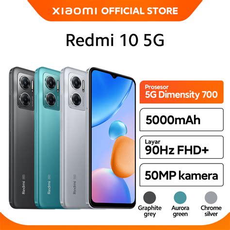 Jual Xiaomi Official Redmi 10 5g 6128gb Mediatek Dimensity 700 50mp