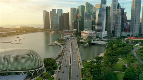 2020-01-02 SINGAPORE. aerial view 4k video of the Singapore City ...