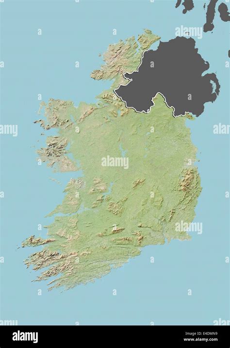 Ireland Relief Map Border Mask Fotos Und Bildmaterial In Hoher