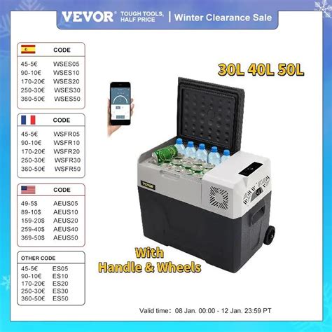 Vevor Mini Refrigerador De Coche Peque O Refrigerador Congelador L