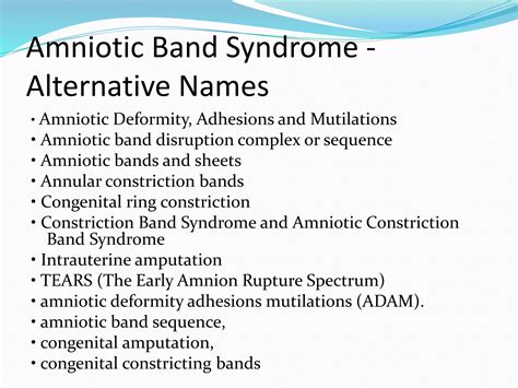 Amniotic Band Syndrom Epptx Ppt