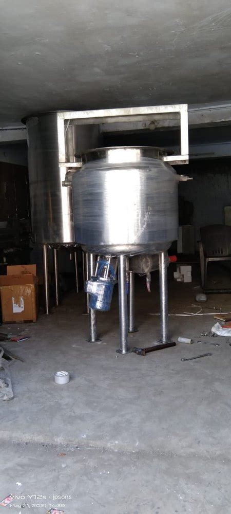 Stainless Steel Chemicals Oils Double Jacketed Mixing Tank Capacity