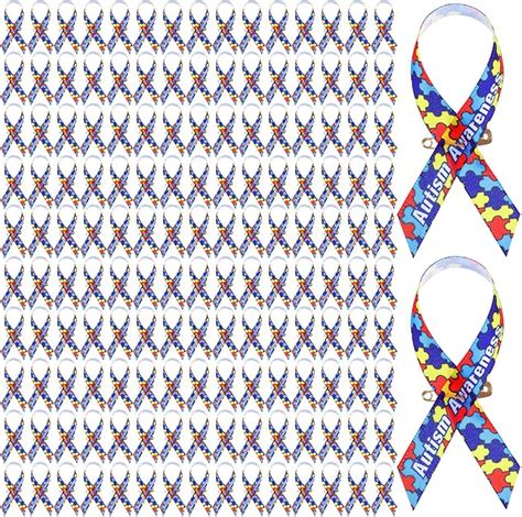 Amazon 150 Pcs Autism Awareness Ribbons Autism Puzzle Fabric