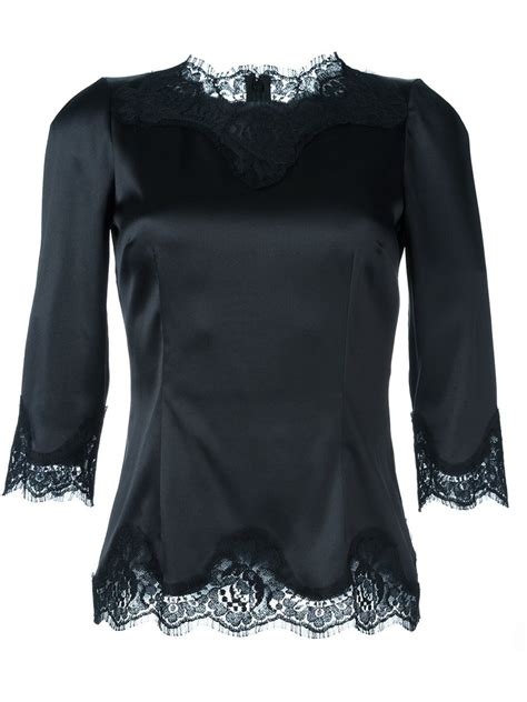 Dolce Gabbana Blusa Slim Recorte De Renda Fitted Lace Top Lace